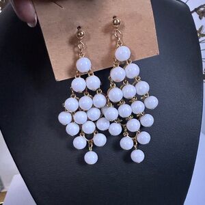 NEW Elegant White Chandelier Earrings